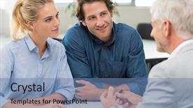  Presentation with young happy couple - PPT layouts consisting of investment financial consultant presents bank background and a teal colored foreground