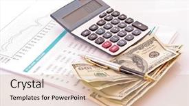  Presentation with forex - Theme enhanced with investment forex - calculate money with the calculator background and a coral colored foreground