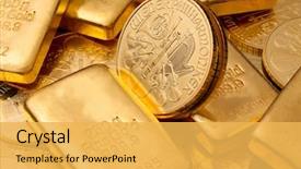  Presentation with gold investment - Beautiful PPT layouts featuring investment in real gold than backdrop and a yellow colored foreground