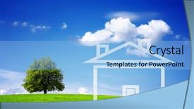  Presentation with land - Audience pleasing presentation theme consisting of investment land - environment backdrop and a light blue colored foreground