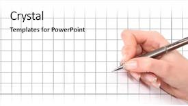  Presentation with diagram - Cool new presentation theme with investment line graph - writing hand on diagram backdrop and a white colored foreground