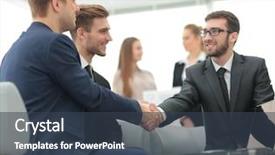  Presentation with partnership - Beautiful PPT theme featuring investment meeting - concept of reliability of partnership backdrop and a tawny brown colored foreground