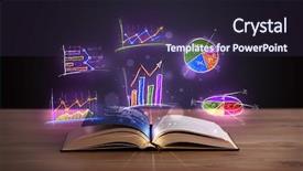  Presentation with book - Cool new presentation theme with investment plan - book on wooden deck backdrop and a wine colored foreground