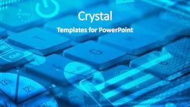  Presentation with keyboard - Slide deck enhanced with investment plan - computer keyboard with glowing charts background and a teal colored foreground