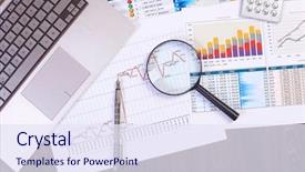  Presentation with investment - Cool new slide set with investment plan - image of a businessman workplace backdrop and a sky blue colored foreground