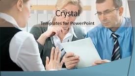  Presentation with meeting - Beautiful presentation theme featuring investment plan - mid adult couple meeting backdrop and a coral colored foreground