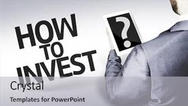  Presentation with invest - Presentation having investment portfolio - business man with the text background and a light gray colored foreground