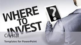  Presentation with portfolio - Amazing PPT theme having investment portfolio - business man with the text backdrop and a light gray colored foreground