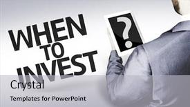  Presentation with invest - Beautiful slide deck featuring investment portfolio - business man with the text backdrop and a light gray colored foreground