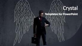  Presentation with career - Slide deck having investment portfolio - businessman in business office career background and a dark gray colored foreground