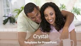  Presentation with newspaper headline - Slides consisting of investment portfolio - couple in kitchen with newspaper background and a coral colored foreground