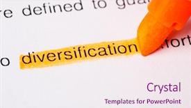  Presentation with portfolio - Slides enhanced with investment portfolio - diversification word background and a sky blue colored foreground