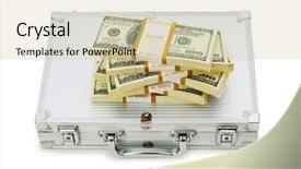  Presentation with case - Cool new presentation theme with investment portfolio - metal case and lots backdrop and a soft green colored foreground