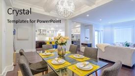  Presentation with luxury house - Amazing presentation theme having investment portfolio - modern dining room in luxury backdrop and a light gray colored foreground