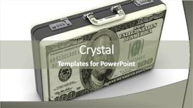  Presentation with us dollars - Slide set enhanced with investment portfolio - suitcase with dollars 3d background and a gray colored foreground