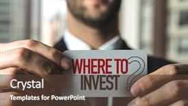  Presentation with invest - Presentation theme consisting of investment portfolio - where to invest background and a tawny brown colored foreground