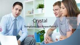  Presentation with real estate investment - Slide deck featuring real estate agent presenting background and a light blue colored foreground