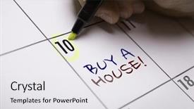  Presentation with investment - Cool new presentation theme with investment property - buy a house backdrop and a white colored foreground