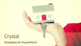  Presentation with property - Colorful presentation enhanced with investment property - hand holding a house key backdrop and a cream colored foreground
