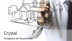  Presentation with real estate tax - Audience pleasing presentation theme consisting of investment property - real estate business man drawing backdrop and a white colored foreground