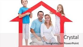  Presentation with property - PPT theme with investment property - young family with two kids background and a light gray colored foreground