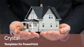  Presentation with real estate investment - Theme having investment proposal - close up of house model background and a coral colored foreground