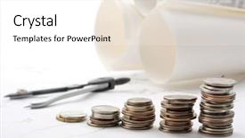  Presentation with construction equipment - Theme having investment proposal - construction equipment background and a white colored foreground