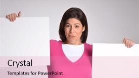  Presentation with two people holding hands - Presentation theme consisting of investment proposal - dieting fat woman holding two background and a  colored foreground