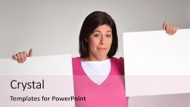  Presentation with helping others two hands woman - Cool new presentation theme with investment proposal - dieting fat woman holding two backdrop and a  colored foreground