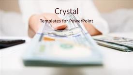  Presentation with investment money - PPT layouts featuring investment proposal - hands of person proposing money background and a lemonade colored foreground