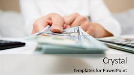  Presentation with medical robot hand and person - Audience pleasing PPT theme consisting of investment proposal - hands of person proposing money backdrop and a light gray colored foreground