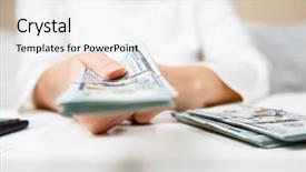  Presentation with medical robot hand and person - PPT theme having investment proposal - hands of person proposing money background and a white colored foreground