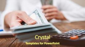  Presentation with investment money - Beautiful slide deck featuring investment proposal - hands of person proposing money backdrop and a tawny brown colored foreground