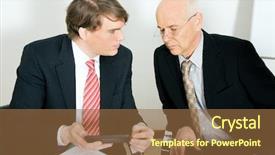  Presentation with numbers - PPT theme with investment proposal - two businesspeople crunching the numbers background and a  colored foreground
