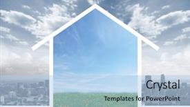  Presentation with intelligence intelligent house smart home - Amazing PPT theme having investment real estate - new home family house construction backdrop and a light blue colored foreground