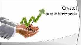  Presentation with investment - Colorful slide set enhanced with investment strategy - image of human hands holding backdrop and a white colored foreground