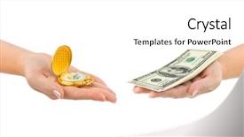  Presentation with racism white hands in modern - Audience pleasing PPT theme consisting of investment timing - watch and money in hands backdrop and a white colored foreground