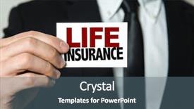  Presentation with business card - PPT theme featuring investment work portfolio - business man holding a card background and a ocean colored foreground