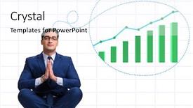  Presentation with economy - Slides enhanced with investment zen - businessman dreaming of economy background and a cool aqua colored foreground