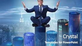  Presentation with zen - Slides enhanced with investment zen - businessman on the bar charts background and a  colored foreground