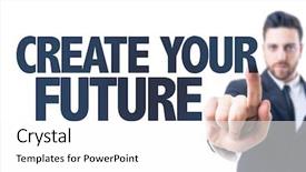  Presentation with create - Colorful presentation enhanced with investor recruitment - business man pointing the text backdrop and a  colored foreground