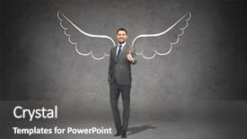  Presentation with young business people - Slide deck enhanced with investor safety security and people background and a gray colored foreground