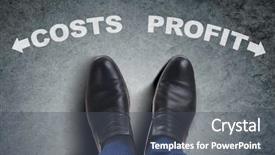  Presentation with choice - Presentation consisting of investors decisions - businessman feet facing difficult choice background and a dark gray colored foreground