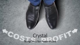  Presentation with beauty salon pedicured feet - PPT theme consisting of investors decisions - businessman feet facing difficult choice background and a light gray colored foreground