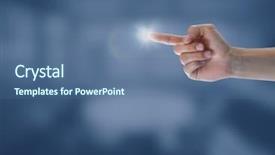  Presentation with glow - Colorful PPT theme enhanced with invisibile hands - digital composite of hand touching backdrop and a ocean colored foreground