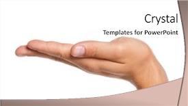  Presentation with man heart attact hand hold - Slides featuring invisibile hands - man hand sign isolated background and a white colored foreground