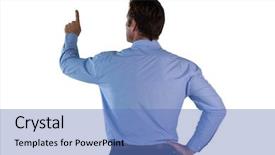  Presentation with hip - Cool new theme with invisibile hands - rear view of businessman backdrop and a teal colored foreground