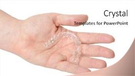  Presentation with dentistry - Cool new presentation design with invisible braces in a woman' backdrop and a sky blue colored foreground