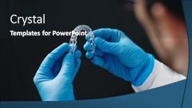  Presentation with orthodontics - Slide set having invisible-orthodontics-cosmetic-aligners background and a wine colored foreground