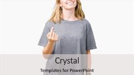  Presentation with over come challanges - Amazing PPT theme having invitation - beautiful young woman wearing oversize backdrop and a light gray colored foreground